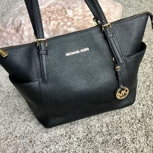 Michael Kors signature black tote bag